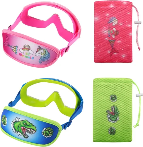 Vista 16 de Kids Swim Goggles Age 3-8, Toddler Goggles No Hair Pull,Child Swimming Mask Fabric Strap
