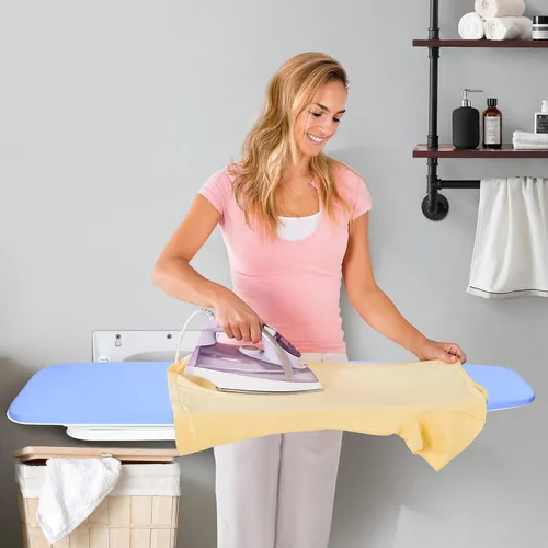 Vista 6 de Tabla de planchar giratoria de 180° para montar en la pared, resistente de 38.7 x 12 pulgadas Ironing Board with Heat Resistant Cover, Space
