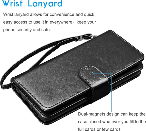 Vista 7 de Tekcoo Funda tipo cartera compatible con iPhone 13 Pro (6.1 pulgadas) 2021 Funda de lujo para tarjetas de crédito para tarjetas de crédito, funda