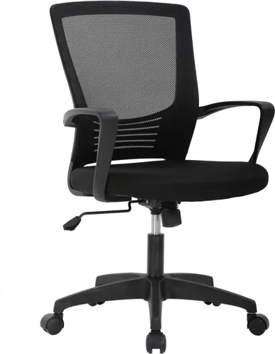 Vista 9 de Silla de escritorio de malla para computadora con brazos de apoyo lumbar, elegante silla ejecutiva moderna y giratoria con soporte lumbar