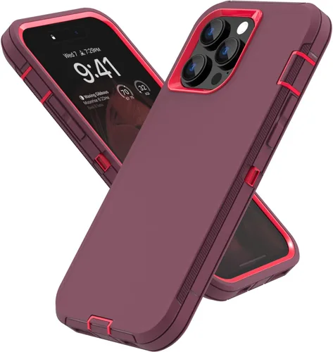 Vista 12 de Funda compatible con iPhone 14 Pro Max, funda protectora de alta resistencia, cuerpo completo, goma de silicona duradera a prueba de golpes