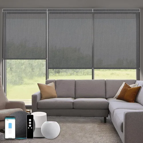 Vista 44 de Persianas enrollables inteligentes, persianas enrollables con cable 1% de apertura, compatibles con Google Home Alexa, persianas automáticas 1%