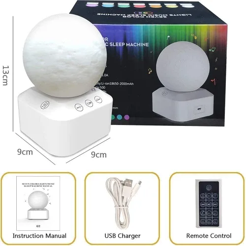 Vista 7 de Máquina de ruido blanco, altavoz de sonido para dormir con luz nocturna, 10 sonidos calmantes y naturales, muy adecuado para adultos y niños