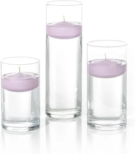 Vista 31 de yummi Juego de 18 velas flotantes y jarrones cilíndricos, color blanco