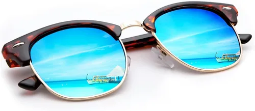 Vista 24 de KALIYADI - Gafas de sol polarizadas para hombres y mujeres unisex, marco semirretráctil, estilo retro, para conducir, con bloqueo UV