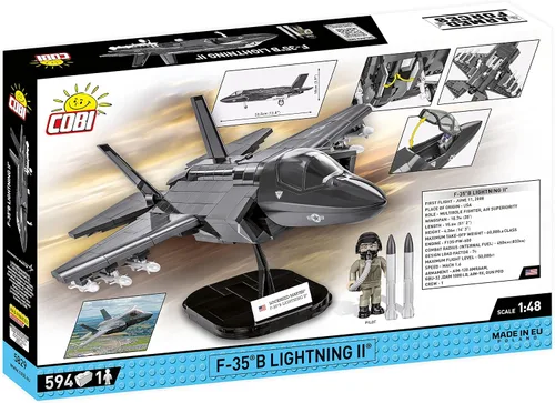 Vista 11 de COBI Avión Jet F-35B Lightning II de las Fuerzas Armadas, plateado