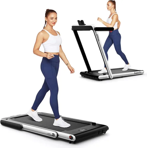Vista 11 de GYMAX Almohadilla para caminar, 2 en 1, instalación gratuita debajo del escritorio, con monitor LED, aplicación inteligente/control remoto y altavoz