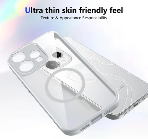 Vista 553 de Funda magnética transparente compatible con Xiaomi 17T, color negro 2 en 1 PC + TPU cubierta de teléfono a prueba de golpes, carcasa protectora