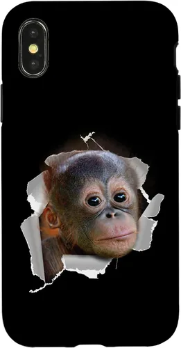 Vista 5 de Funda para disfraz con cara de Utan para iPhone 16 con diseño divertido de mono Orang Utan