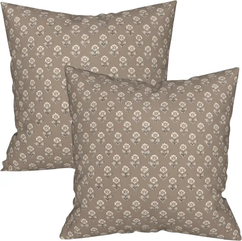 Vista 46 de Funda de almohada de leopardo marrón, 2 fundas de almohada de guepardo de 20 x 20 pulgadas, algodón suave con estampado de animales, fundas de cojín