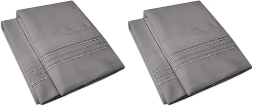 Vista 10 de 1500 Supreme Collection - Juego de 4 fundas de almohada para cama, bordadas de lujo, suaves y resistentes a las arrugas, transpirables, fundas