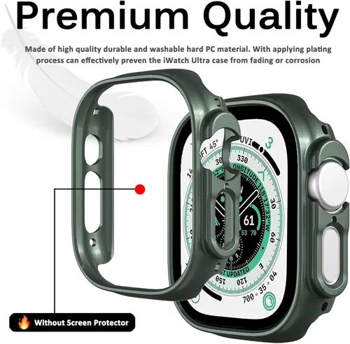Vista 3 de Miimall - Funda para Apple Watch Ultra 1 2 3 4 de 1.92 pulgadas, marco de policarbonato duro de alta calidad