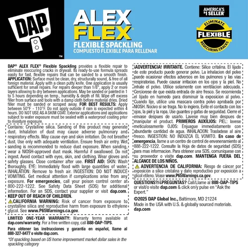 Vista 4 de DAP Alex Flex Masilla flexible, color blanco, 16 onzas (7079818742)