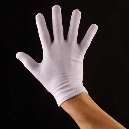 Vista 3 de Eboot Juego de 24 pares de guantes de algodón blancos de Navidad de 8 pulgadas para fiesta de cosplay de Papá Noel