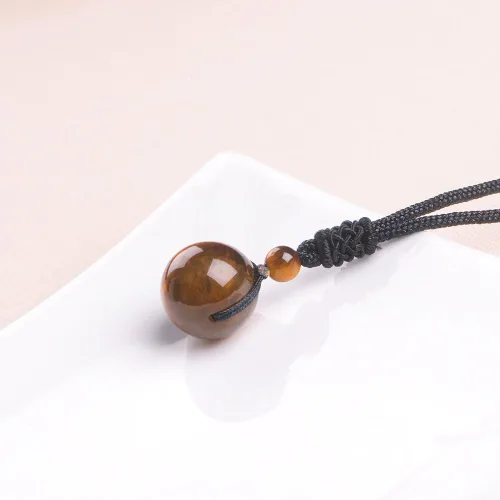 Vista 56 de iSTONE Collar unisex con dije de cuentas redondas auténticas, cadena de cuerda negra de 24 pulgadas para hombres y mujeres