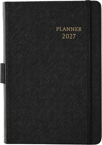 Vista 17 de Agenda 2027 – Agenda semanal mensual 2027 con calcomanías Negro