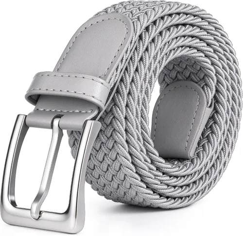 Vista 15 de Cinturón de golf trenzado elástico para hombres y mujeres de 1 3/8" Beige