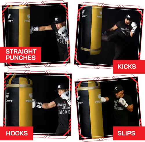 Vista 2 de 4 pies XL 135 libras Bolsa de Golpes y Patadas Pesada para Adultos, Boxeo, MMA, Artes Marciales, Muay Thai, Equipo de Entrenamiento de Fuerza