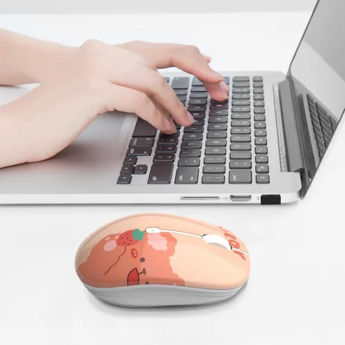 Vista 5 de JUHOO Ratón inalámbrico con nano receptor para PC, laptop, notebook, computadora, MacBook, menos ruido, ratones ópticos portátiles y móviles