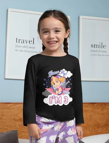 Vista 3 de Paw Patrol Skye - Camiseta de manga larga para niña de 3er cumpleaños