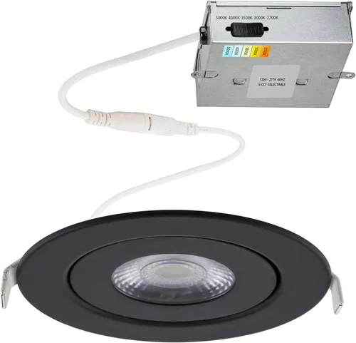 Vista 10 de WAC Lighting Lotos - Luz LED empotrable redonda ajustable de 2 pulgadas, 3000K blanco cálido, 6W, 530 lúmenes, clasificación IC hermética, 120V-277V