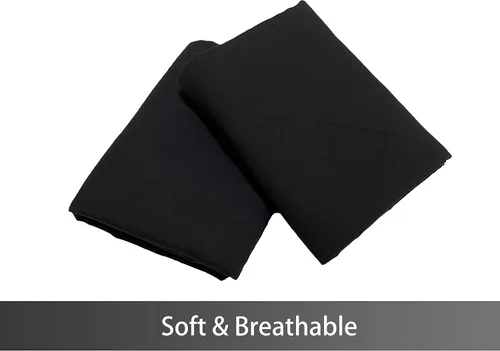 Vista 3 de iMaylex Funda de almohada suave de microfibra cepillada con cremallera, acogedora y ligera, de fácil cuidado, juego de 2, negro, estándar, 20 x 26
