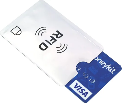 Vista 13 de SaiTech IT Juego de 10 fundas de bloqueo RFID, la mejor manera de proteger tus tarjetas del robo electrónico, diseño duradero, ligero y compacto