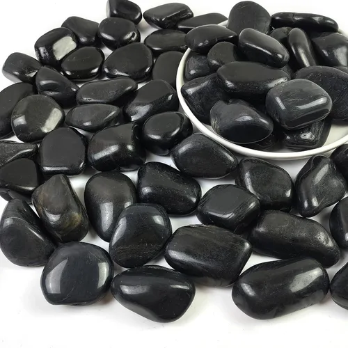 Vista 11 de Piedras de jade de 2 libras para plantas de interior, piedras pulidas naturales de 0.7 a 1.2 pulgadas, rocas decorativas de río para suculentas
