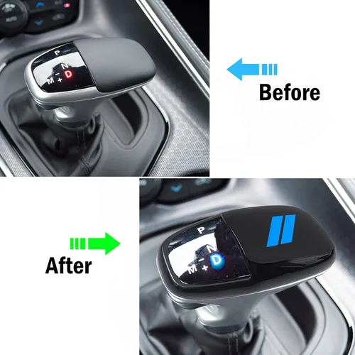 Vista 5 de Cubierta para cabeza de palanca de cambio para accesorios Dodge Charger 2015-2023 Challenger 2015-2024 Durango 2016-2025 2026, inserto