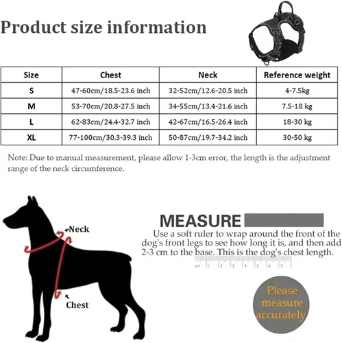 Vista 5 de Adjustable Reflective Dog Harness Vest - No Pull, Soft & Breathable for Small, Medium & Large Dogs(Black,Small)