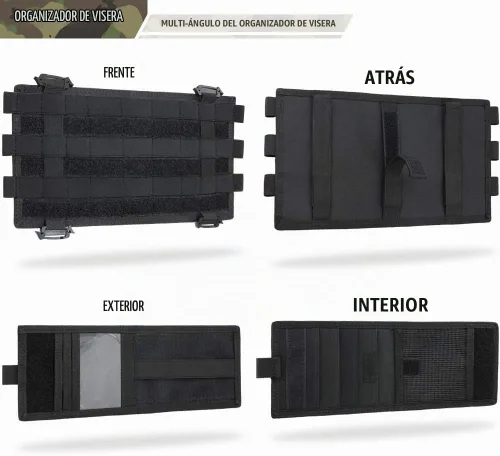 Vista 6 de WYNEX Molle - Organizador para visera de automóvil, bolsa desmontable para Negro