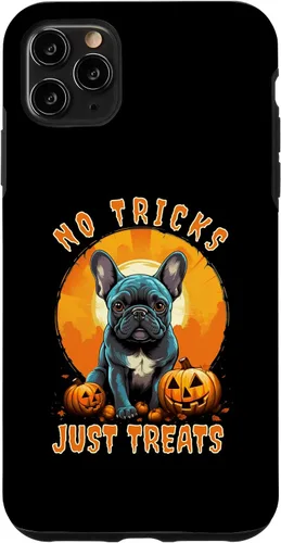 Vista 13 de iPhone 16 No Tricks Just Treats French Bulldog Halloween Frenchie Case