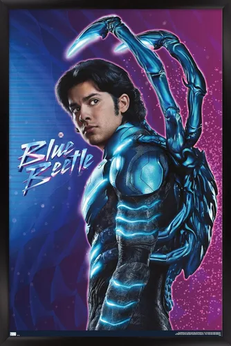 Vista 9 de Trends International DC Comics Movie Blue Beetle - Póster de pared de Jaime Reyes, 14.725 x 22.375 pulgadas, versión enmarcada plateada Versión