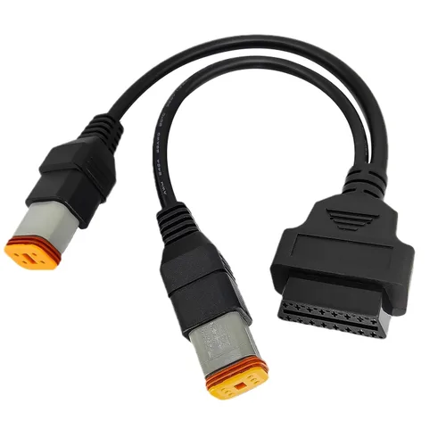 Vista 7 de Adaptador OBD2 para Harley 4 pines 6 pines 2 en 1 cable de motocicleta, apto para motocicleta Harley Davidson de 4 pines+6 pines a OBD2 conector