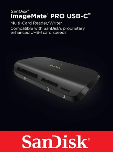 Vista 2 de SanDisk ImageMate PRO - Lector/escritor multitarjeta USB-C para tarjetas SDHC, SDXC, MicroSD, CF - Compatible con UHS-I, UHS-II, 3.0