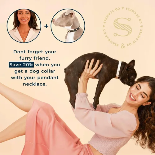 Vista 6 de SCAMPER & CO Necklace For Women and Girls - Rhodium Plated Sterling Silver Necklace With Dog or Cat Breed Pendant Rope Chain with Easy Closure