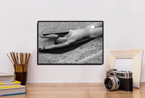 Vista 3 de Almendra Blue 3, Original handmade Fine Art Nude, photography printed and signed by Walter Bosque