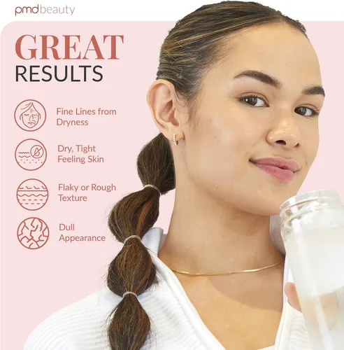 Vista 4 de PMD Beauty Botella de agua de vidrio Aqua con cuarzo rosa grado A de 16.2 onzas, botella de vidrio reutilizable, sin BPA, diseño minimalista