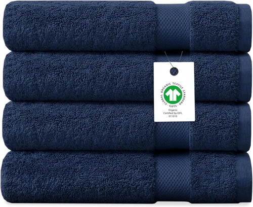 Vista 36 de Toalla de baño de felpa de algodón orgánico de lujo Certificado GOTS y OEKO-TEX Toallas de calidad hotelera premium Tecnología Feather Touch