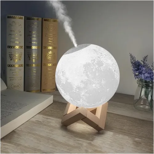 Vista 7 de Humidificadores para dormitorio, 29.8 fl oz, humidificador de aire ultrasónico, difusor de aceite esencial USB 3D estereoscópico de luna, lámpara
