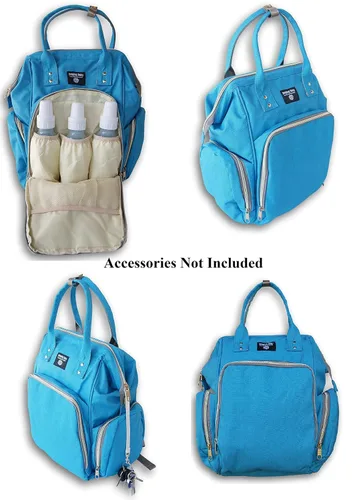 Vista 7 de Mochila grande para cambiar pañales para bebé, Azul