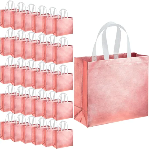 Vista 9 de Eccliy 60 bolsas de regalo reutilizables con asas para dama de honor, boda, color negro