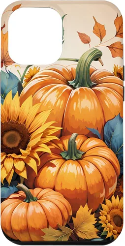 Vista 6 de iPhone 14 Bonito arte de otoño, calabazas, girasoles y hojas de otoño