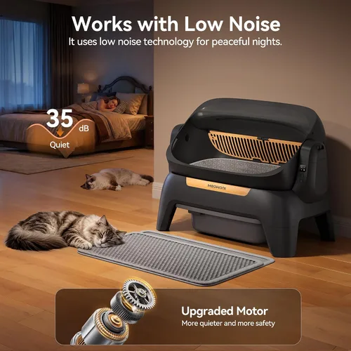 Vista 5 de Meowant Caja de arena automática extragrande, exploración infrarroja y Negro