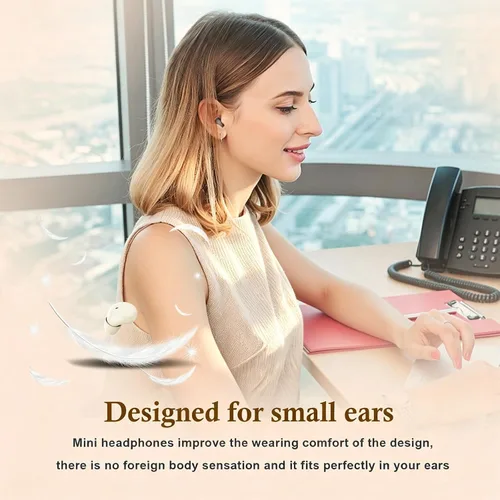 Vista 4 de Xmenha Mini auriculares invisibles extra pequeños inalámbricos Bluetooth pequeños auriculares invisibles para dormir auriculares pequeños micro