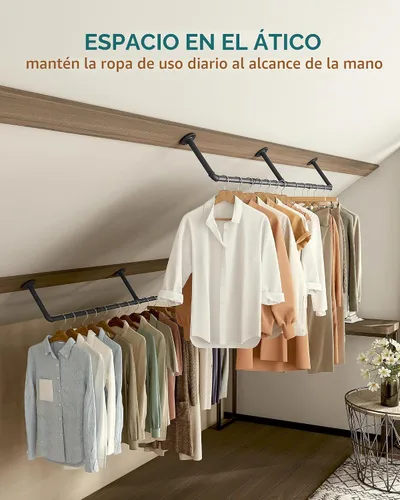 Vista 6 de OROPY - Perchero industrial de 65.7 pulgadas para colgar ropa