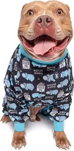 Vista 22 de Pittie Clothing Pijamas para Perro Pit Bull – Mameluco para Perro de Cobertura Completa, Ropa de Pijama Suave para Razas Medianas, Grandes, XL y XXL