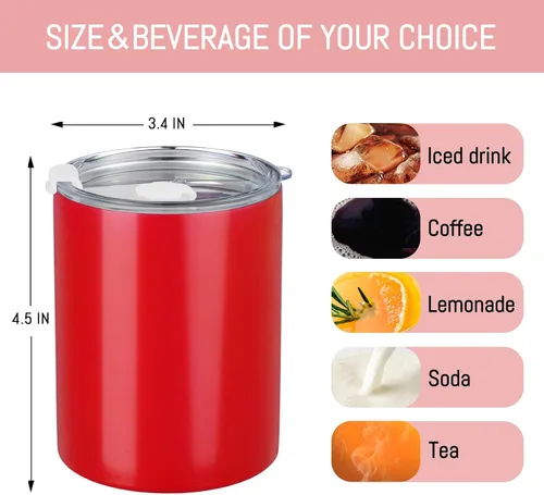 Vista 2 de Puraville Paquete de 4 vasos aislados de 12 onzas con tapa y pajilla, taza de café de doble pared de acero inoxidable con tapa, juego de 4, taza