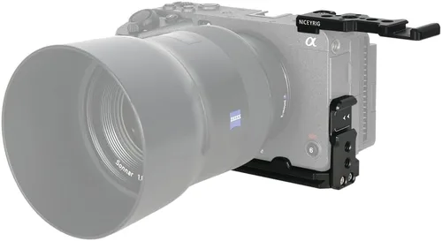 Vista 8 de NICEYRIG FX3 FX30 - Soporte de placa en forma de L para Sony, kit de jaula de montaje con soporte de extensión de zapata fría, placa base