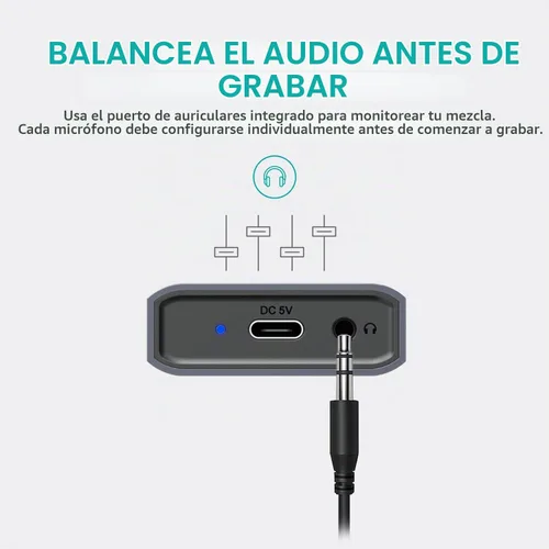 Vista 4 de Paquete de podcast USB para 2 personas Movo - 2 micrófonos de condensador y concentrador USB Negro